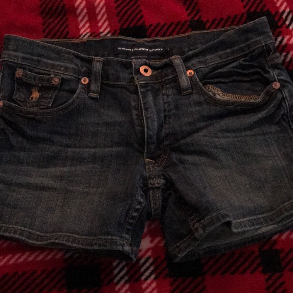 dark jean shorts
